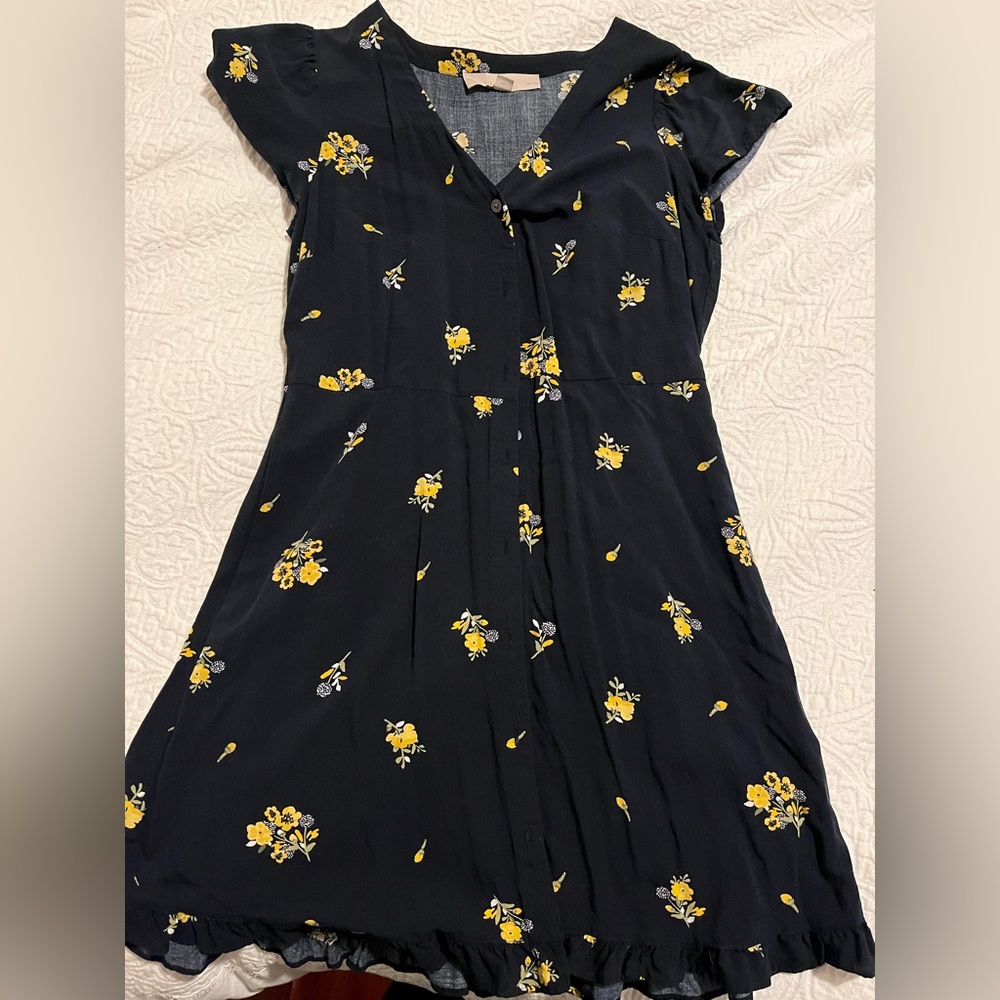 Loft button up floral dress